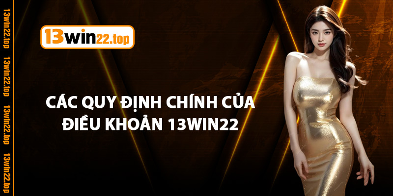 Các quy định chính của Điều Khoản 13Win22